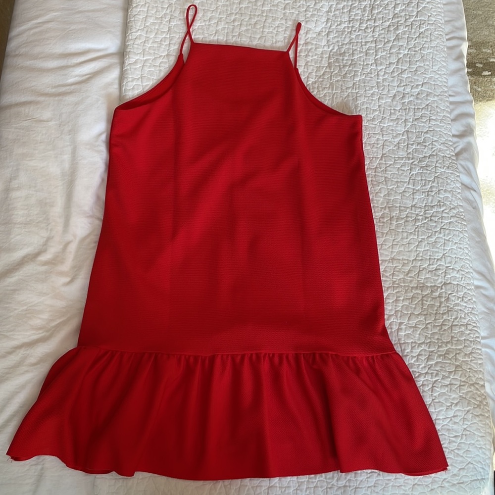Zara Red Drop hem dress